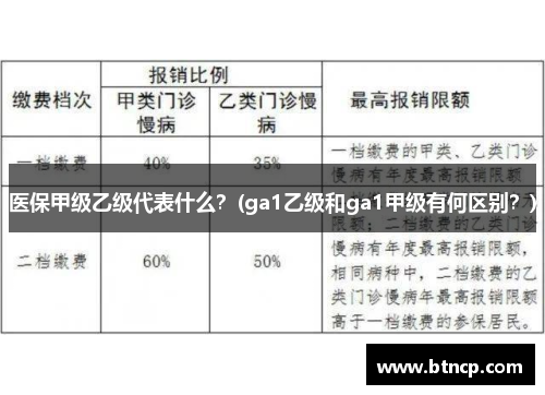 医保甲级乙级代表什么？(ga1乙级和ga1甲级有何区别？)